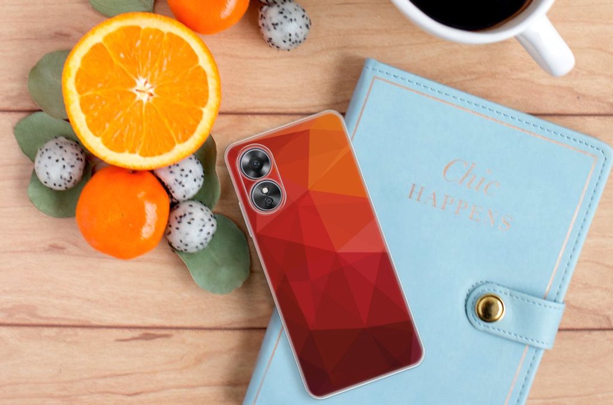 TPU Hoesje voor OPPO A17 Polygon Red