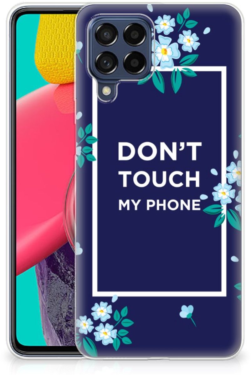 Samsung Galaxy M53 Silicone-hoesje Flowers Blue DTMP