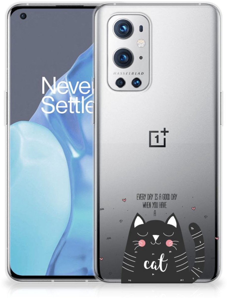 OnePlus 9 Pro Telefoonhoesje met Naam Cat Good Day