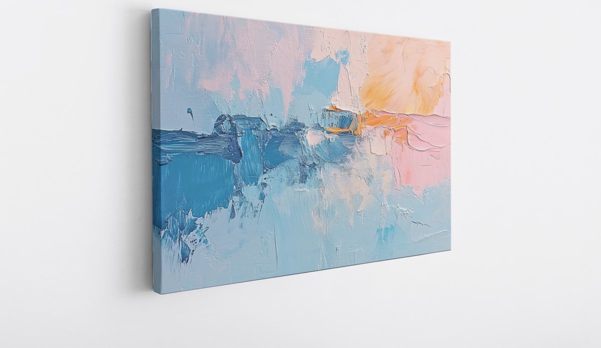 Saammp Canvas Schilderij - Kleurrijk - Modern - Abstract - 90x60 - Foto op canvas - Wanddecoratie - Muurdecoratie Woonkamer - Slaapkamer decoratie - Canvas Print Multicolor