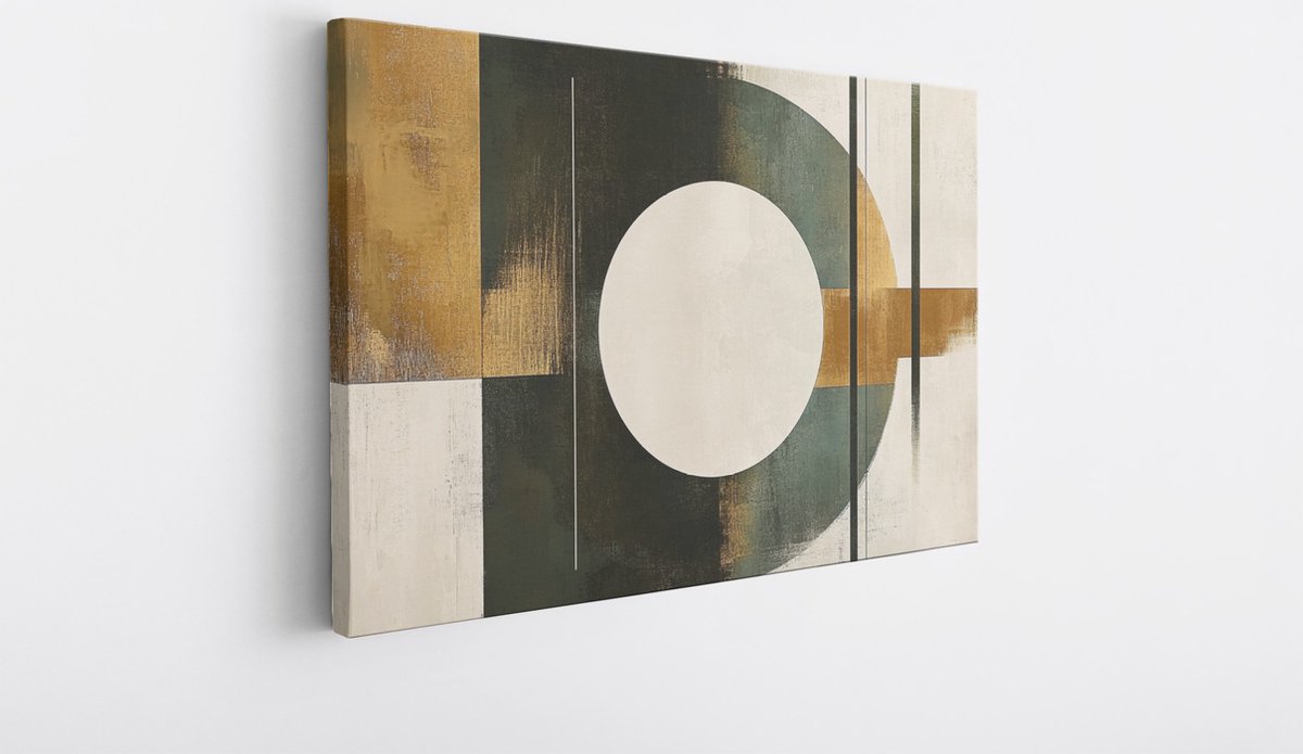 Saammp Canvas Schilderij - Cirkels - Kleurrijk - Abstracte wanddecoratie - 40x30 - Foto op canvas - Wanddecoratie - Muurdecoratie Woonkamer - Kantoor Decoratie Multicolor