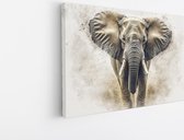 Saammp Canvas Schilderij - Abstract - Olifant - Portret - Dieren - 90x60 - Foto op canvas - Wanddecoratie - muurdecoratie Woonkamer - Slaapkamer decoratie - Canvas Print