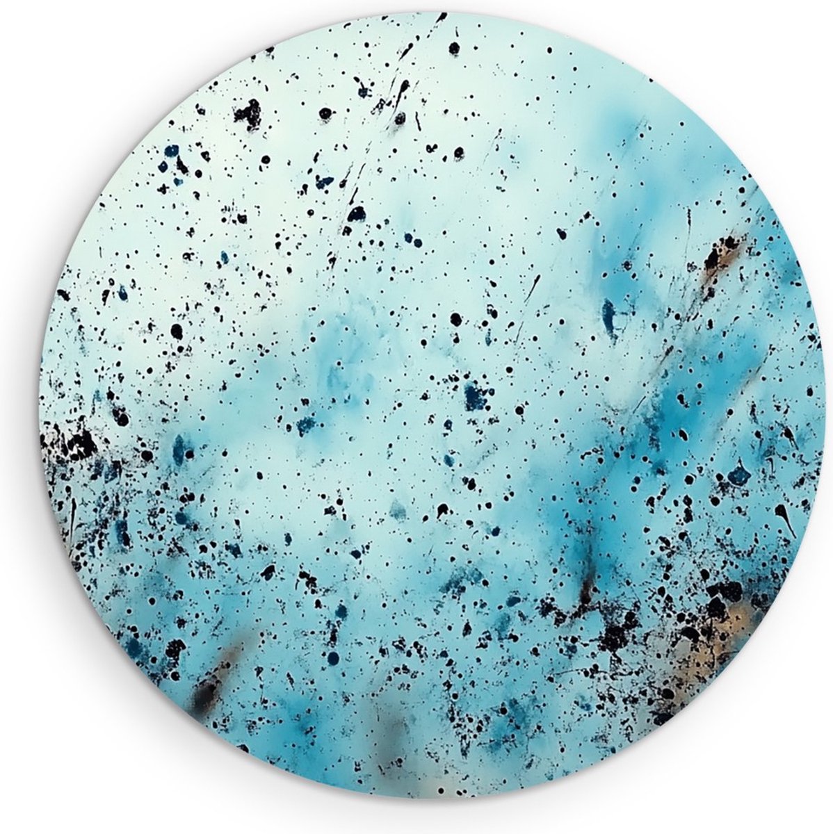 Saammp Muurcirkel Hout - abstracte compositie - Ø 70 - Wandcirkel - Wanddecoratie Cirkel - Muurdecoratie Woonkamer - Slaapkamer decoratie - Rond Schilderij