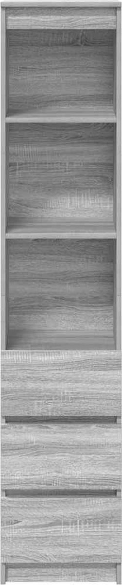 vidaXL Highboard 37,5x35x180 cm spaanplaat zwart eikenkleurig