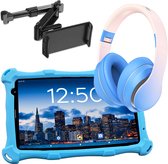 AngelTech Luxe OnderwegPakket PRO MAX – Kindertablet PRO MAX Blauw + Kinderkoptelefoon + Tablethouder - Kindertablet Vanaf 3 Jaar – Kinder Tablet – Kids Tablet - Tablet voor Kinderen