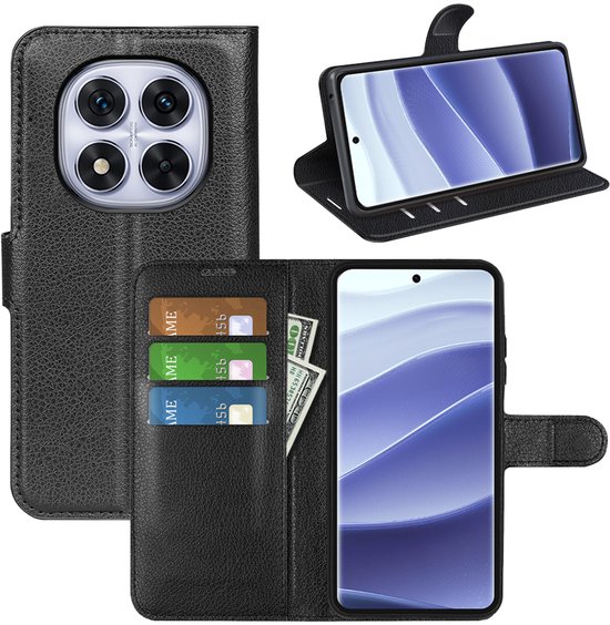 Étui portefeuille en similicuir MobyDefend Xiaomi Redmi Note 14 Pro 5G (fermeture avant) - Zwart - Étui pour téléphone portable - Convient pour : Xiaomi Redmi Note 14 Pro 5G