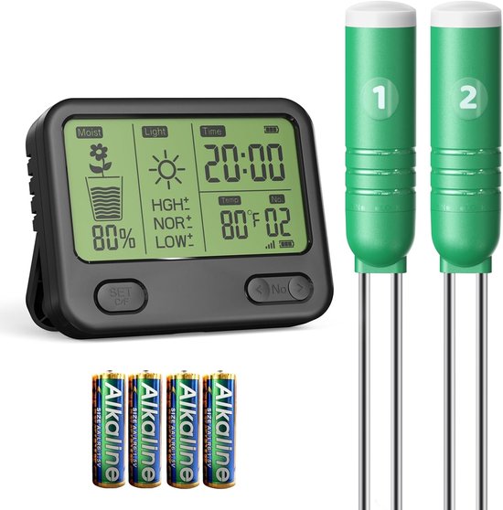Bodem PH-meter en Bodemvochtigheidsmeter, 3-in-1 Grondtester voor Tuin