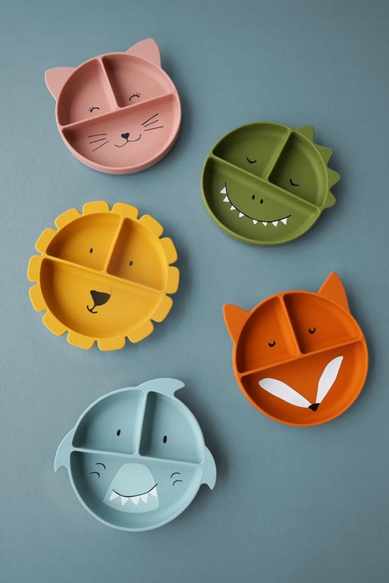 Trixie Siliconen met Zuignap Bord Mr. Fox - Kinderservies - 100% Food Grade silicone -Vaatwas en Microgolf bestendig - Vos van Trixie — afbeelding 3