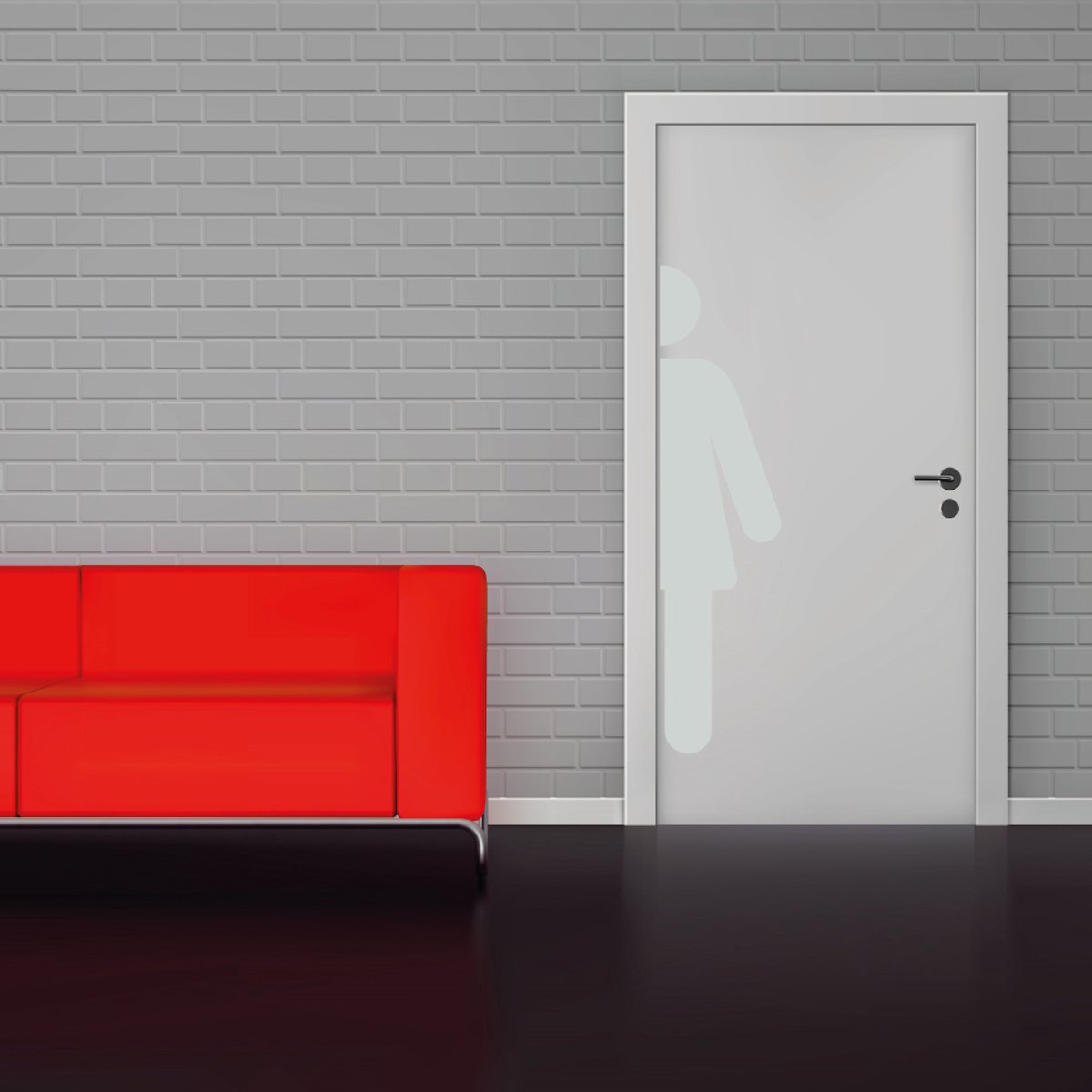 Toilet Sticker Vrouwen Wc - Donkerblauw - 20 x 80 cm - toilet raam en deur stickers - toil