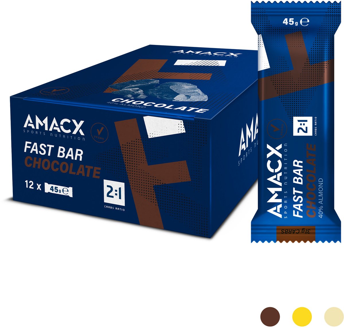 Amacx Fast Bar - Energiereep - Energie Reep - Chocolate - 12 pack