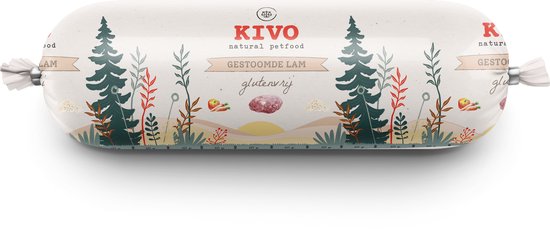 Kivo Petfood Houdbare Worst 12 x 600 gram Lam - Zacht gestoomd vlees - Glutenvrij zonder andere fratsen