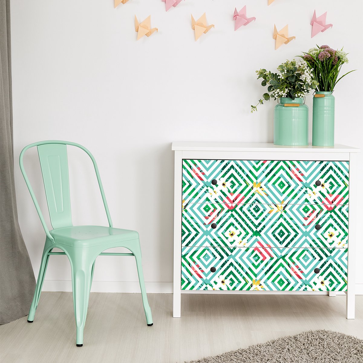 Ambiance Sticker Tropische Warisara meubelsticker, 60 x 90 cm Multi color