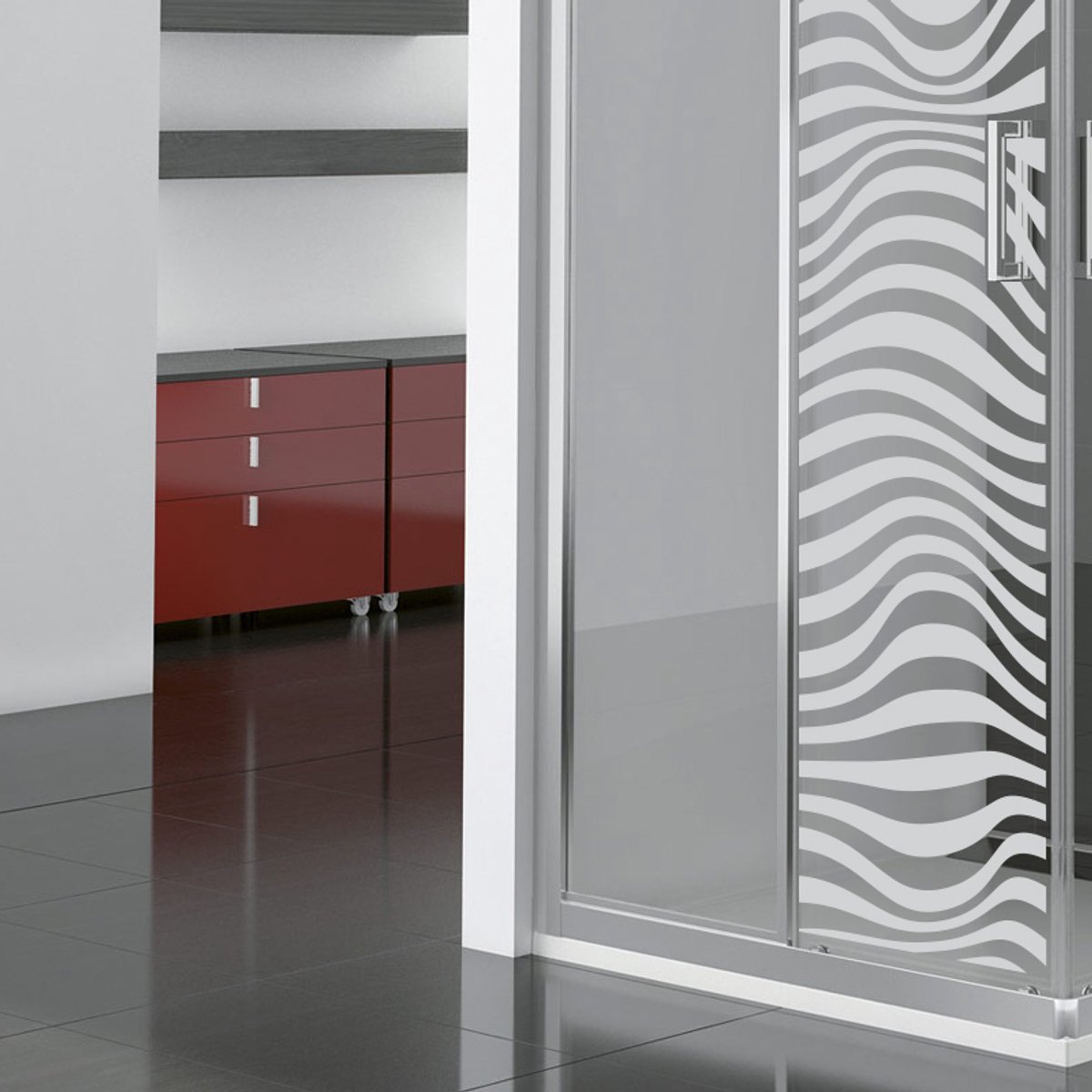 Privacy raamfolie - Optische illusie 1 - Zelfklevende raamfolie voor ramen en douchedeuren