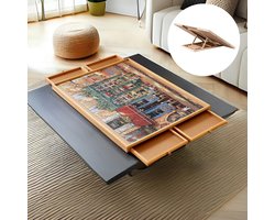 DreamGoods Puzzeltafel met Lades - 1500 Stukjes - Verstelbaar en Draaibaar - Puzzelbord met Opbergsysteem - 100% Houten Puzzelplank - Puzzelmap - Puzzelmat - Portapuzzle - Puzzelplaat - 1000 tot 1500 stukjes Image
