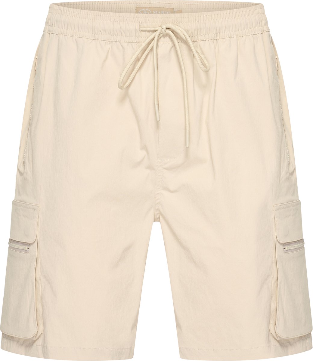 Mario Russo Cargo Short Zeno - Korte broek heren met zakken - Cargo broeken - Shorts heren - Wandelbroek - Werkbroek - Beige