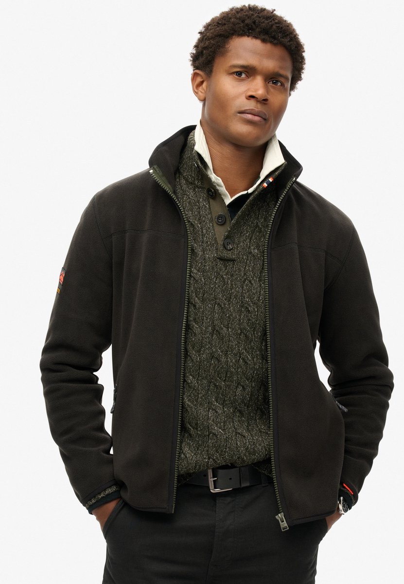Superdry Active Fleece Sweatshirt Met Rits L Man Zwart