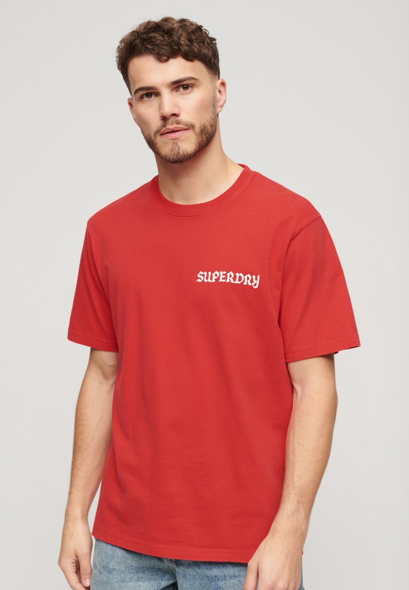 Superdry Tattoo Graphic Loose T-shirt Met Korte Mouwen XL Man Rood