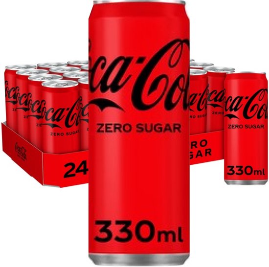 Frisdrank coca cola zero blik 330ml - 24 stuks