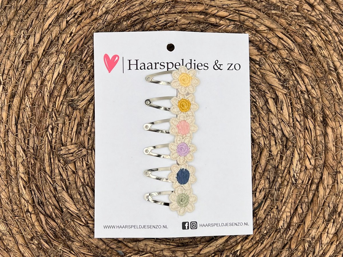 Haarspeldje flower setje 11 - bloemen - voorjaar - zomer - 3 cm speldjes