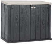 COSTWAY Vuilnisbak met dubbel deksel, 235 l, voor buiten, met uittrekbare opvangbak en handgreep, waterdichte afvalbak, afvalemmer voor tuin, achtertuin, terras, bruin