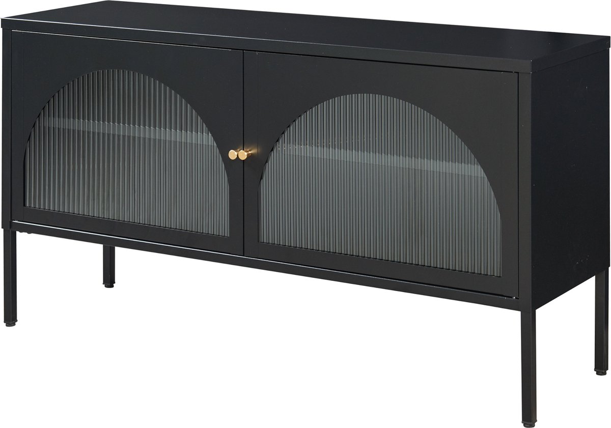 TV meubel Karlskrona 115x35x64 cm zwart mat [en.casa]