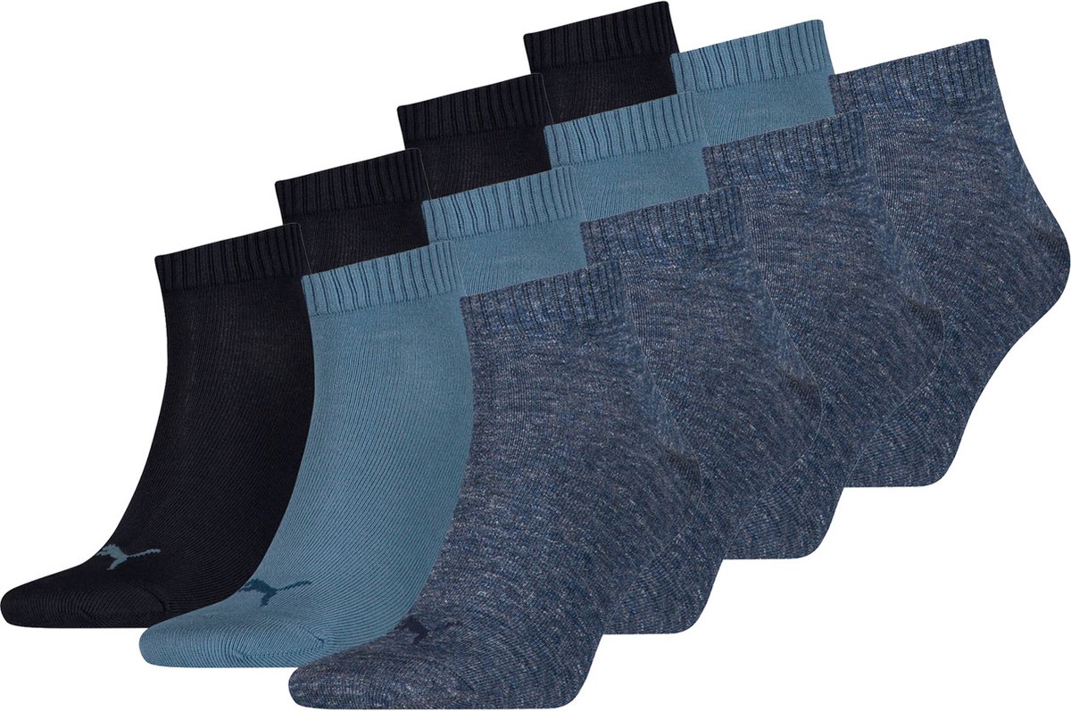 SOKKEN 12 paar Puma unisex kwartsokken sneakers 49 voor dames- en herensokken Blauw