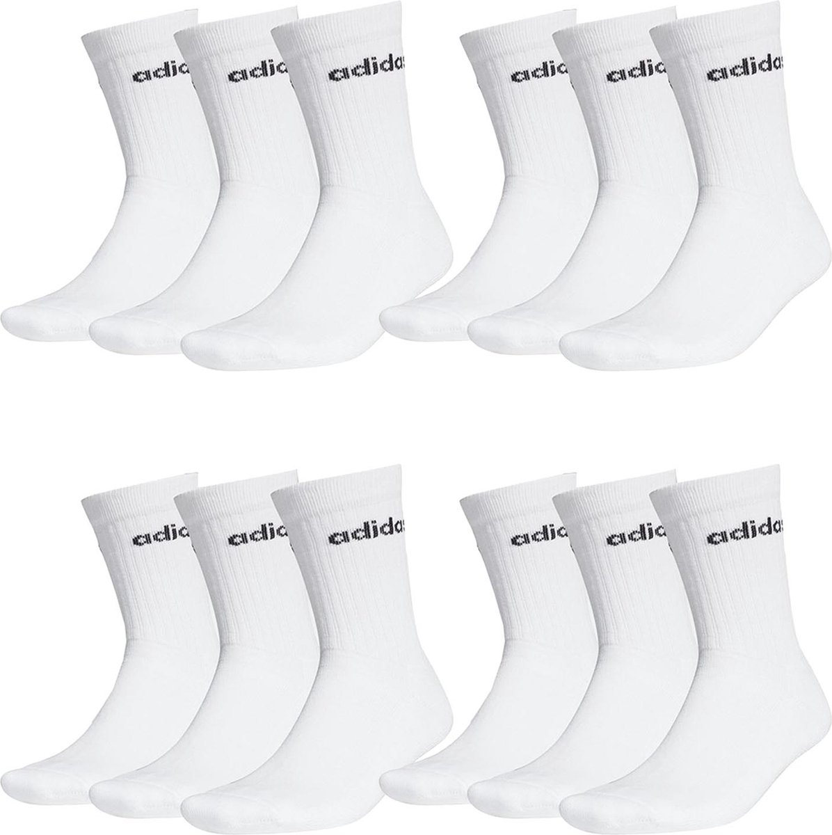 SOKKEN 12 paar adidas HC CREW 3p tennissokken sportsokken unisex Wit