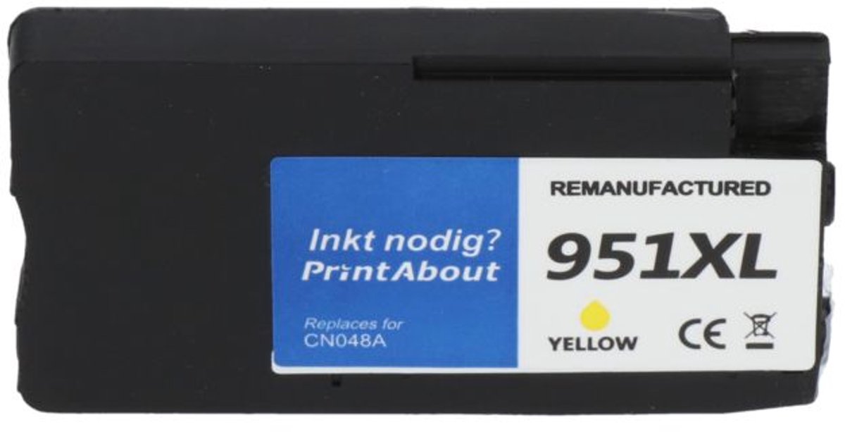 PrintAbout Huismerk HP 951XL (CN048AE) Inktcartridge Geel Hoge capaciteit
