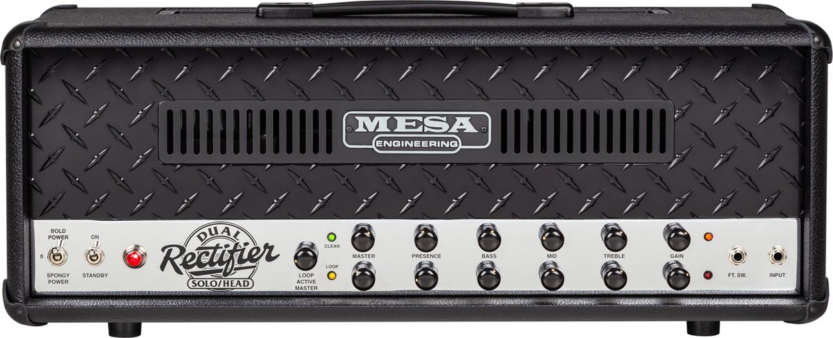 Mesa Boogie Dual Rectifier 90s 2-Channel Black Bronco / Chrome Chassis - Buizenversterker top voor elektrische gitaar