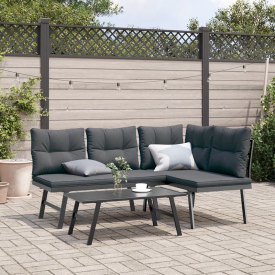 vidaXL Louvre schutting 180x180 cm HKC zwart