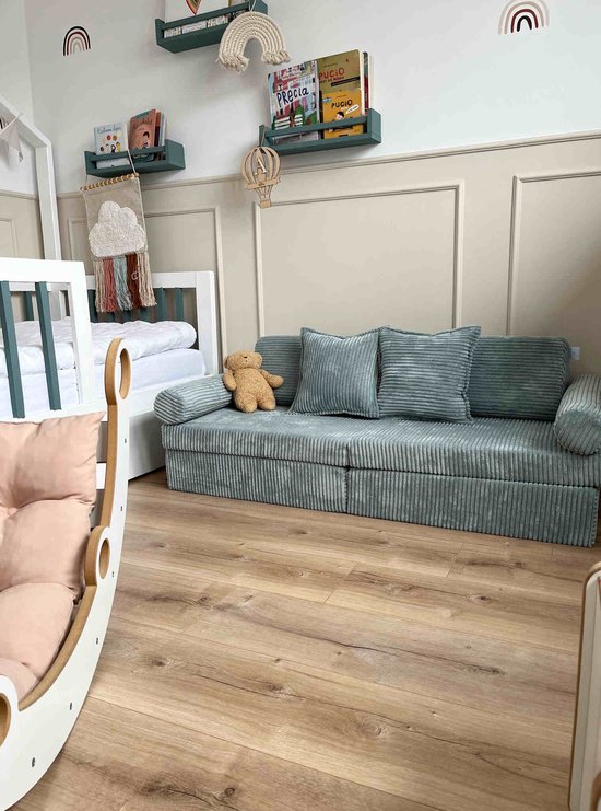Montessori Mini Speelbank Comfort Corduroy Licht Mint van Little Dutch — afbeelding 3