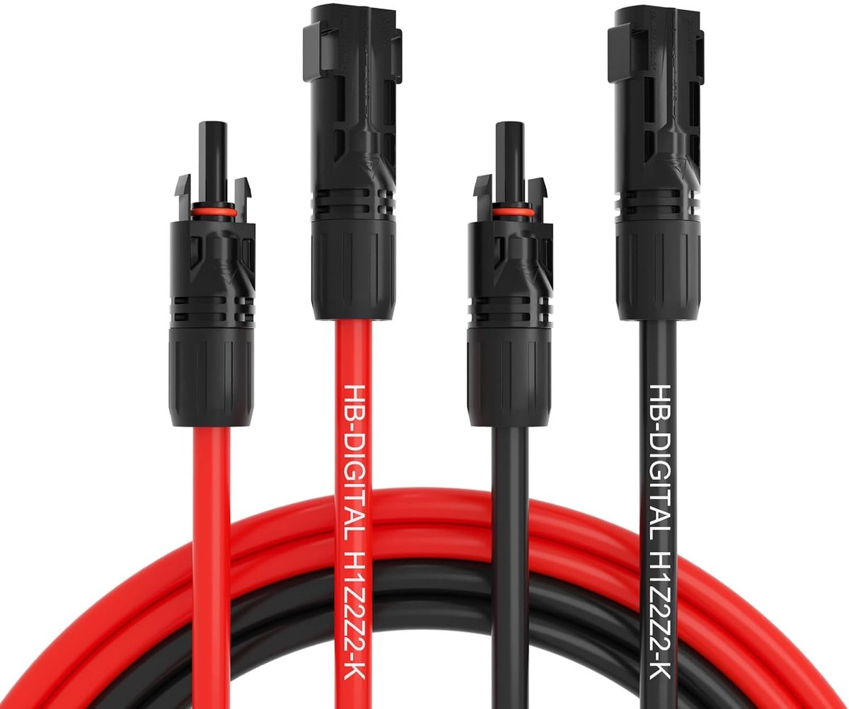 15 m Zonnekabel 6 mm² met Zonnestekker - Flexibele Verlengkabel voor Zonnepanelen