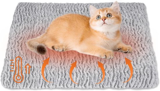 Zelfverwarmende Deken Voor Honden 90x60cm - Bruin Hondendeken Zachte - Warmtemat kat - Geluiddempend - Hondenmatten met Wasbaar Overtrek - Met Slipvrije Onderkant