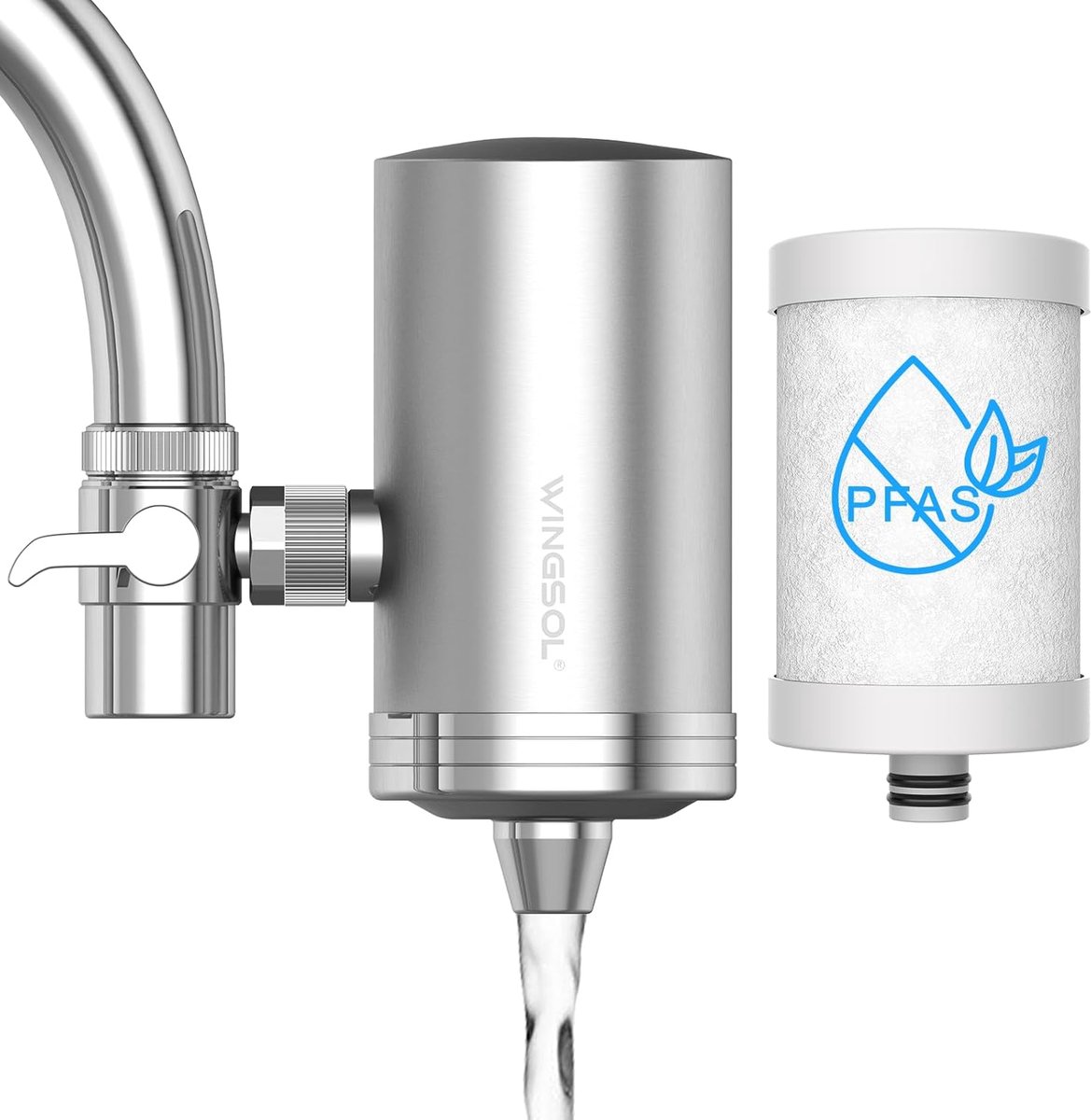 Roestvrijstalen waterfiltersysteem voor kraan - Verminder zware metalen, chloor en slechte smaak - Langdurig 320 G