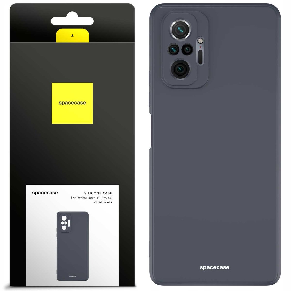 Spacecase Siliconen Hoesje Voor Xiaomi Redmi Note 10 Pro Zwart