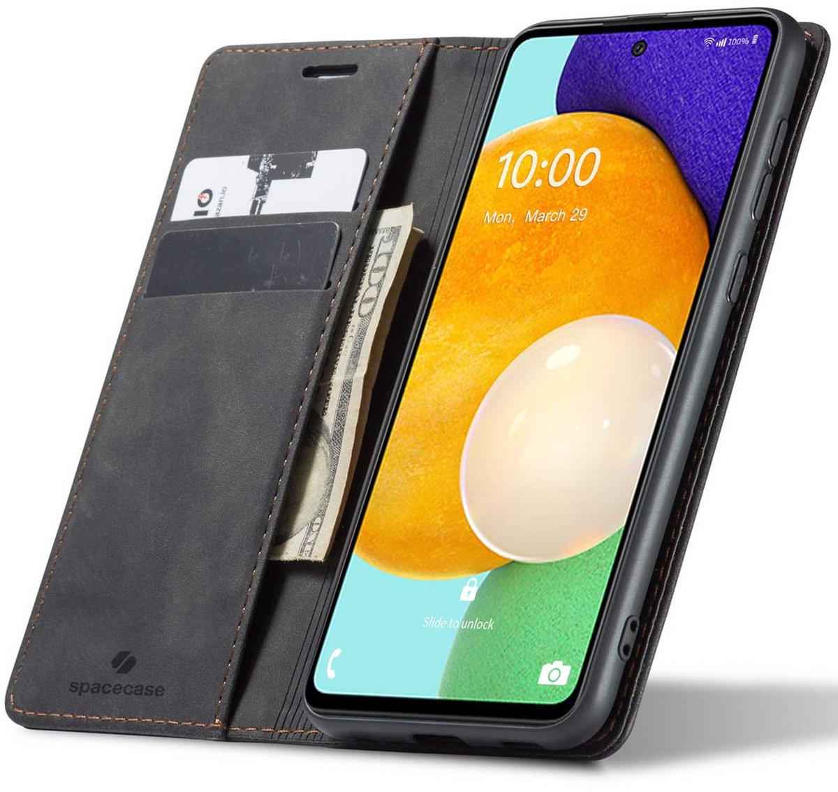 Spacecase Case Cover Galaxy M55 5G Zwart Voor Samsung