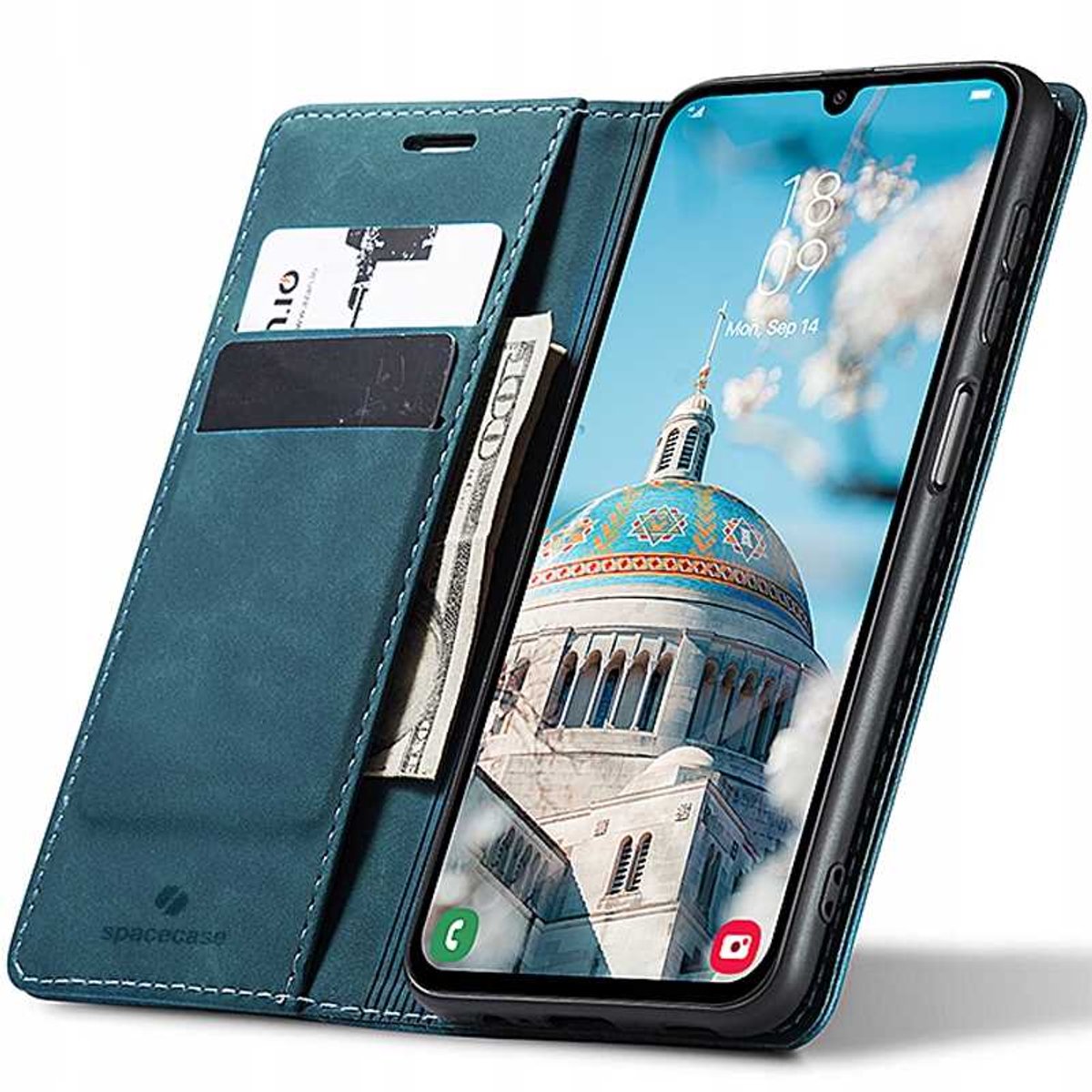 Spacecase Case Cover Voor Samsung Galaxy A55 5G Blauwe Sc Wallet
