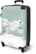 NoBoringSuitcases.com® - Kinderkoffer - Kindertrolley jongen en meisje - Wereldkaart - Kind - Vliegtuig - Koffer kind groot - Rolkoffer lichtgewicht - Reiskoffer met 4 wielen - Grote trolley XL - 20 kg bagage