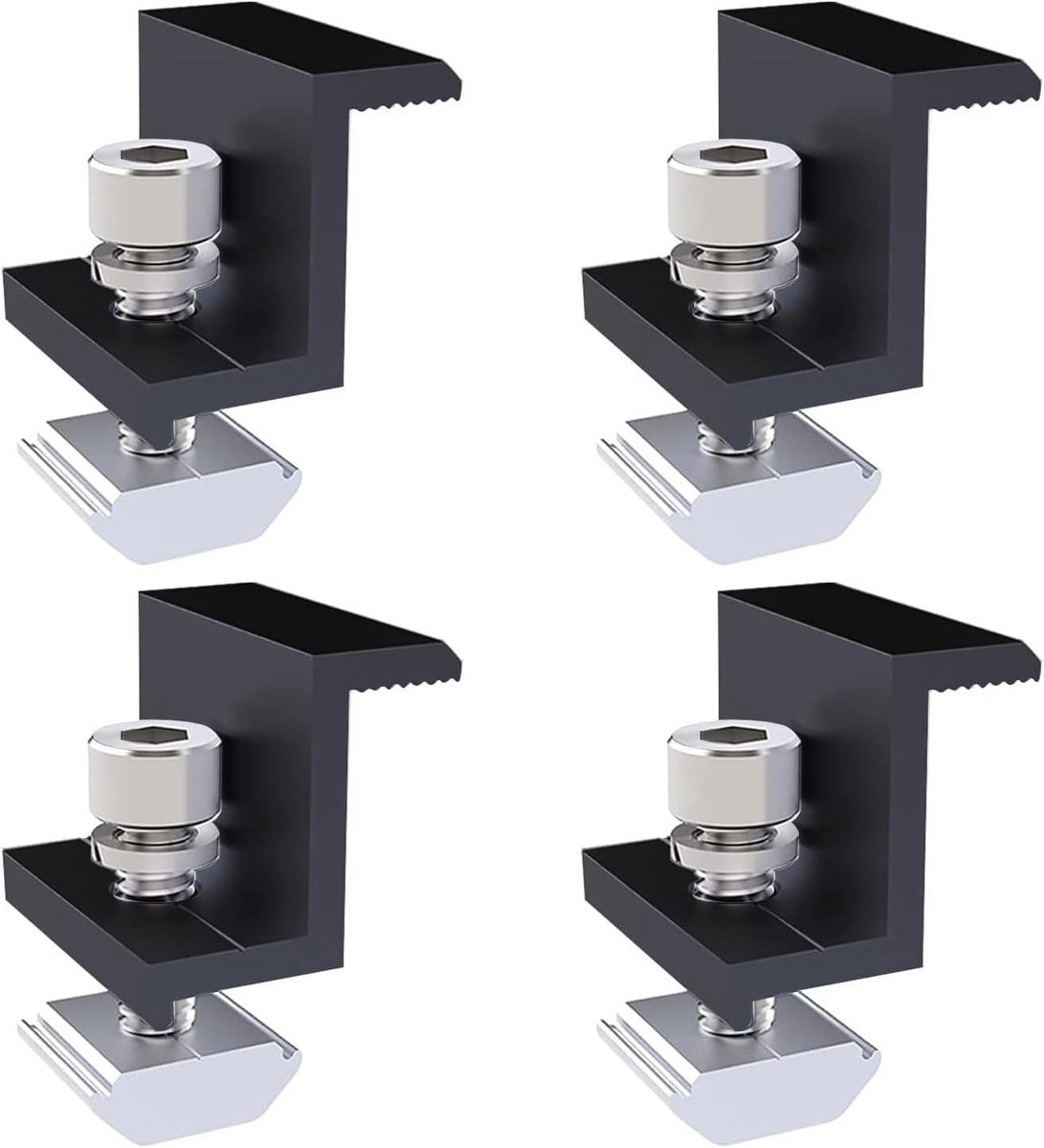 Zonnepaneel Eindklem Set van 4 - Bevestigingsmateriaal voor 30 mm Fotovoltaïsche Panelen