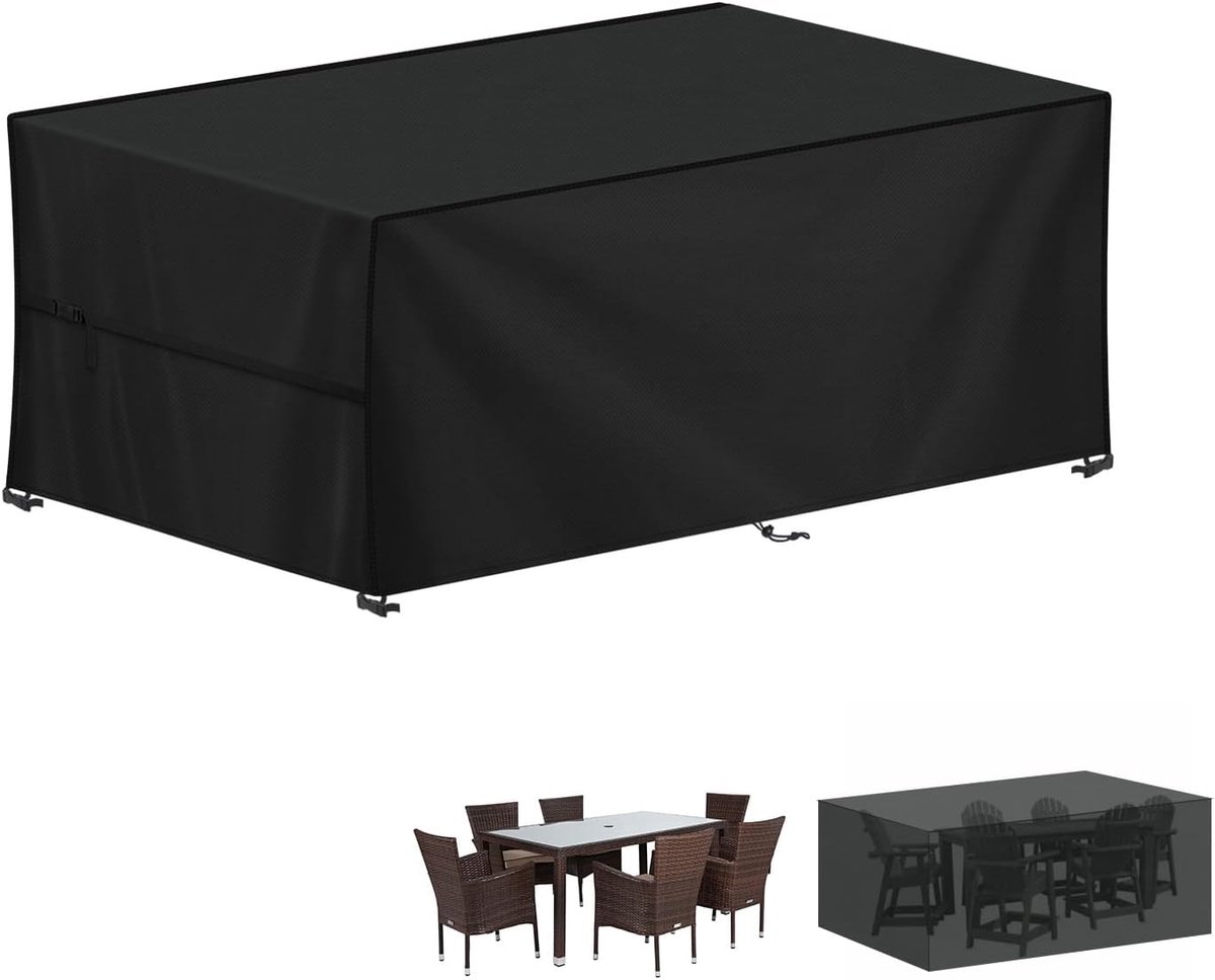 Waterdichte beschermhoes voor tuintafel 180x90x75cm - ademend en scheurbestendig.