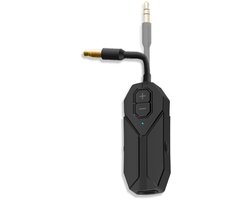 Bluetooth 5.4 audio transmitter en receiver - o.a. voor verbinden Airpods, koptelefoon en speaker - 3.5mm jack AUX - 7 uur batterij - speaker - bluetooth zender en ontvanger - auto draadloos - zwart
