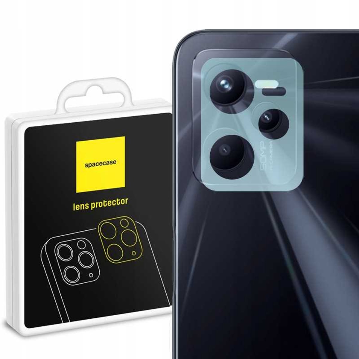 Spacecase Gehard Glas Voor Realme C35 Narzo 50A Prime Beschermende 2In1
