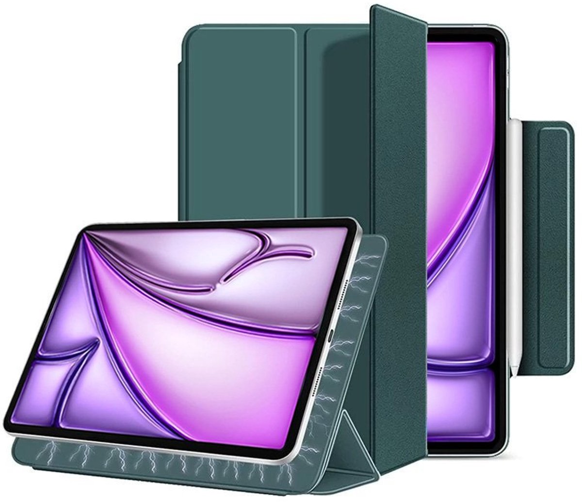 Mobiq - Magnetische Folio Case geschikt voor iPad Air 11 inch (2025) - donkergroen