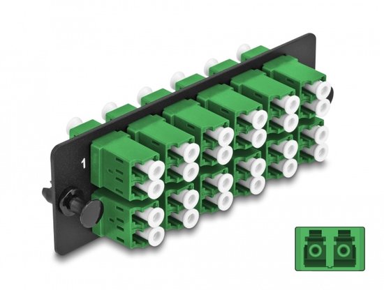 Glasvezeladapterpaneel LC Duplex APC 12 Port Green