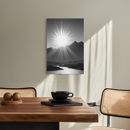 Tableau sur toile Saammp - Zwart et blanc - Nature - Paysage - 40x50 - Photo sur toile - Décoration murale - Décoration murale Salon - Décoration chambre - Impression sur toile