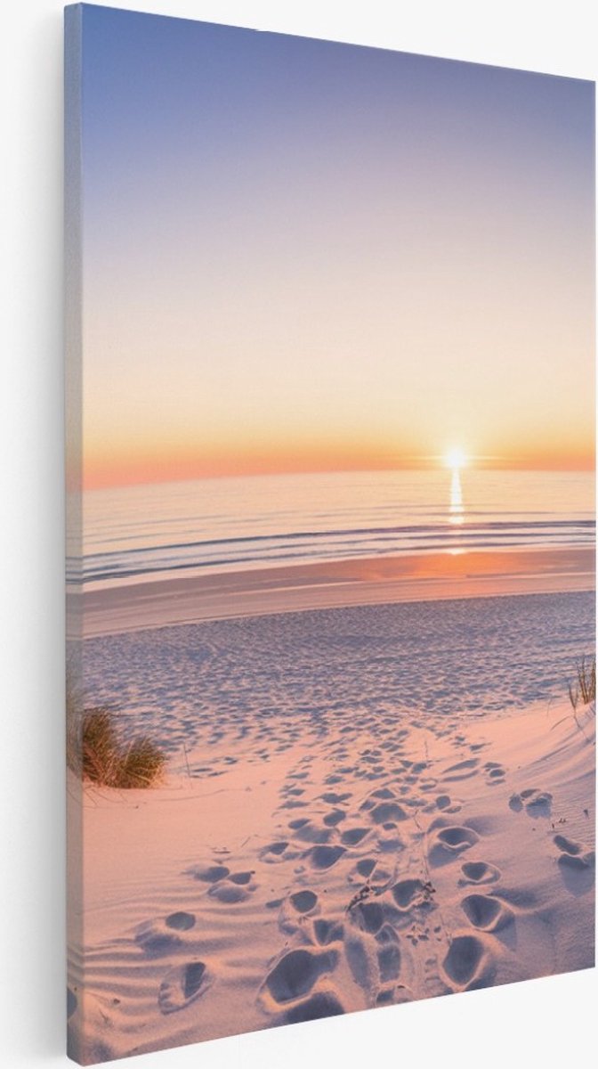 Saammp Canvas Schilderij - Pad naar de Zee - Strand - 80x120 - Foto op canvas - Wanddecoratie - muurdecoratie Woonkamer - Slaapkamer decoratie - Canvas Print Multicolor