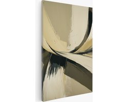 Saammp Canvas Schilderij - Strepen - Beige - Abstract - 60x90 - Foto op canvas - Wanddecoratie - Muurdecoratie Woonkamer - Slaapkamer decoratie - Canvas Print