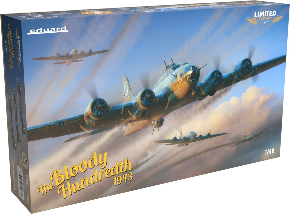 Eduard Modelbouwpakket Vliegtuigen - 11183 Boeing B-17 Flying Fortress - The Bloody Hundredth 1943 - Propeller Vliegtuig Plastic - 1:48 - Modelbouw