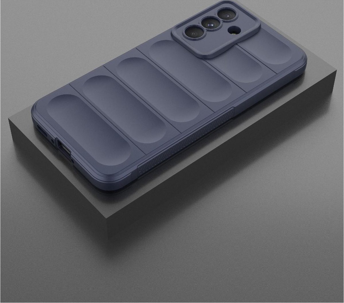 Mobigear Hoesje geschikt voor Samsung Galaxy A56 Telefoonhoesje Flexibel TPU | Mobigear Bumpy Backcover | Galaxy A56 Case | Back Cover - Dark Blue