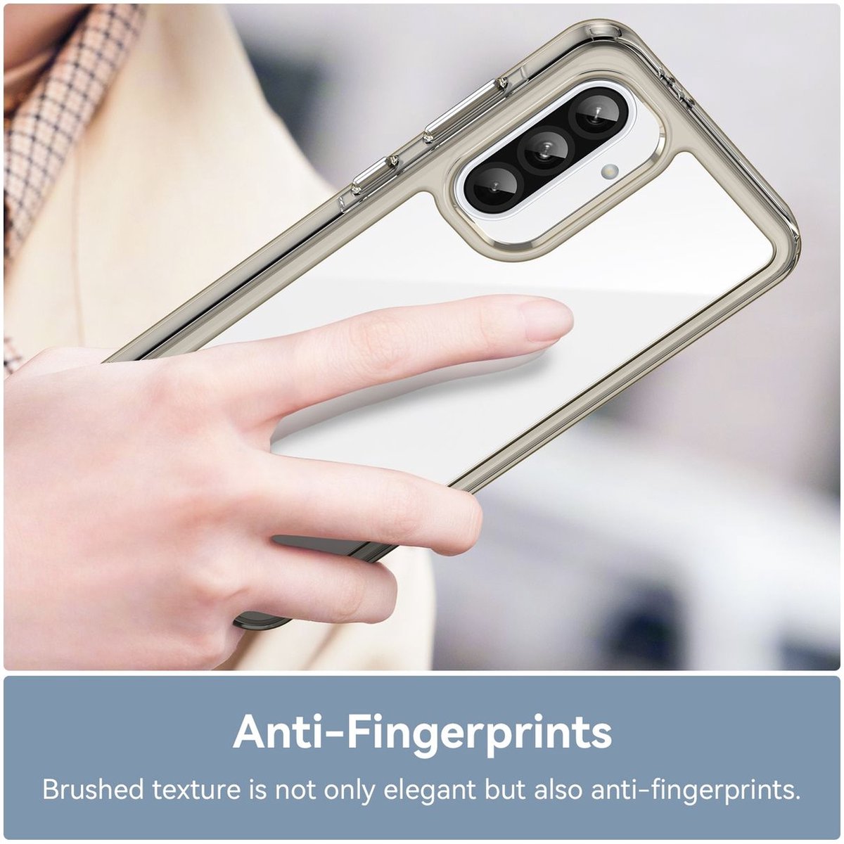 Mobigear Hoesje geschikt voor Samsung Galaxy A56 Telefoonhoesje Hardcase | Mobigear Crystal Backcover | Galaxy A56 Case | Back Cover - Grijs